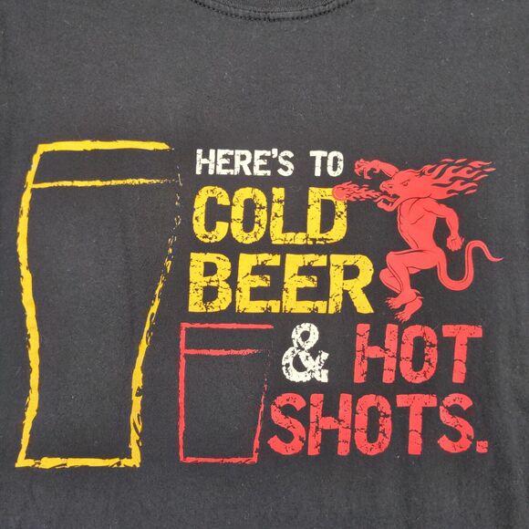 Gildan Men's Fireball Whiskey T-Shirt Black Large Short Sleeve Graphic Logo - Picture 5 of 13